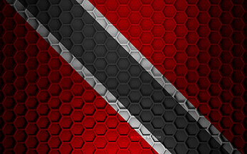 Trinidad and Tobago flag, 3d hexagons texture, Trinidad and Tobago, 3d texture, Trinidad and Tobago 3d flag, metal texture, flag of Trinidad and Tobago HD wallpaper