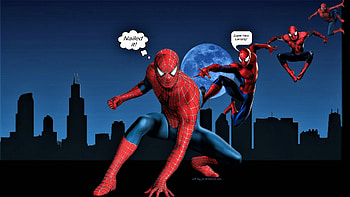 Spiderman Drops In, backgrounds, nexus, city lights, peter parker, villians, dc comics, tv series, cartoons, anime, 1920x1080 only, movie, super heroes, , spiderman HD wallpaper