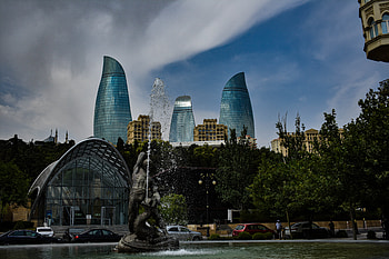 Flame Towers, Azerbaijan, Baku HD wallpaper