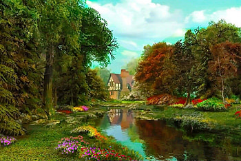 dream nature, garden, natur, sea, lake HD wallpaper