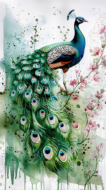 Majestic Peacock Art , peacock, bird HD phone wallpaper