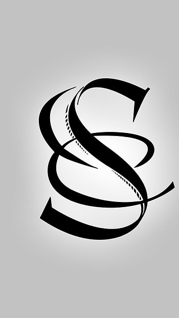 S Name Letter, Black Design HD phone wallpaper
