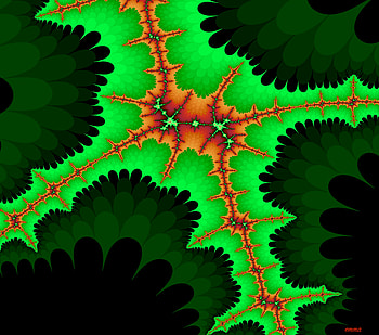 Happy fractal in a rainforest, green, abstract, trees, bushes, U, fractal, foliage HD wallpaper