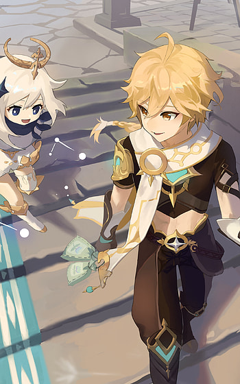 Genshin Impact — Traveler & Paimon, video game, Genshin Impact HD phone wallpaper
