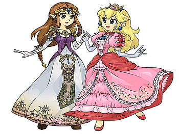 feiends, videogame, nintendo, cute, girl, princess peach, princess zelda, video games, girls, women, female HD wallpaper