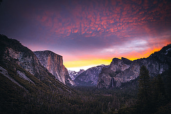 Nature, Mountains, Twilight, Forest, Dusk HD wallpaper