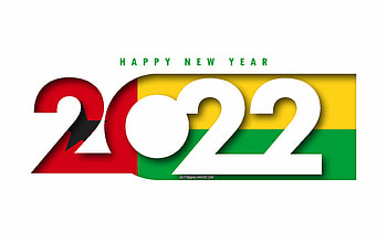 Happy New Year 2022 Guinea-Bissau, white background, Guinea-Bissau 2022, Guinea-Bissau 2022 New Year, 2022 concepts, Guinea-Bissau, Flag of Guinea-Bissau HD wallpaper