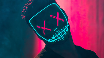 Neon Mask Guy, neon, mask, graphy HD wallpaper