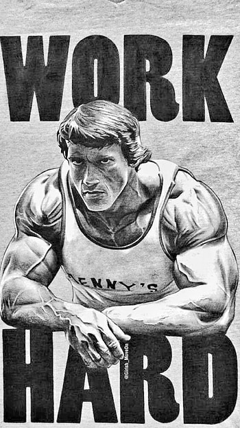 Work Hard Arnold, chest, ArnoldSchwarzenegger, gym HD phone wallpaper