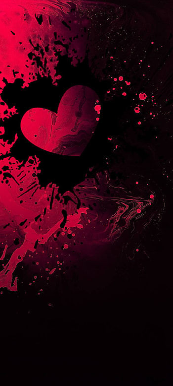 Heart Splatter, red, magenta, black, mashup, paint, valentine HD phone wallpaper