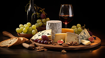 Wine Grapes And Cheese Professional, grapes, wine, cheese, food, still life HD wallpaper