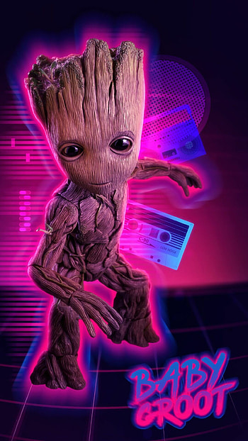 Baby Groot, Mobile , Marvel's Guardians, Adorable cosmic charm HD phone wallpaper