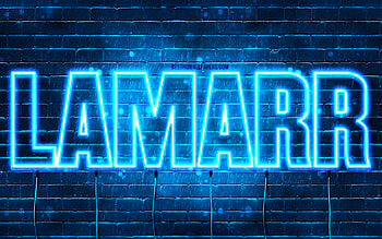 Happy Birtay Lamarr, , blue neon lights, Lamarr name, creative, Lamarr Happy Birtay, Lamarr Birtay, popular french male names, with Lamarr name, Lamarr HD wallpaper