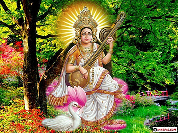 Saraswati Mata -50 Hindu Goddess, Saraswati Maa HD wallpaper