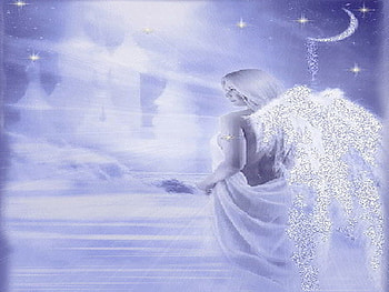 white magic, night, angel, castle, moonlight HD wallpaper
