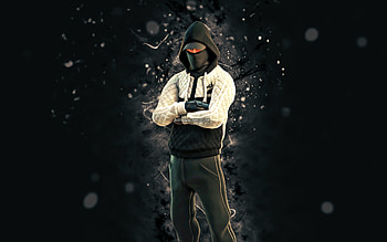 Stas, , white neon lights, Fortnite Battle Royale, Fortnite characters, Stas Skin, Fortnite, Stas Fortnite HD wallpaper