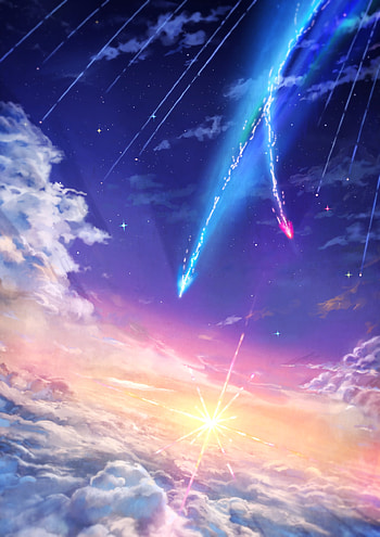 Anime Sky, ciel, couleurs, nuages HD phone wallpaper
