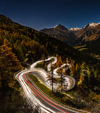 Nature, Road, Forest, Movement, Traffic, Fast Shutter Speed, Fast Exposure HD phone wallpaper