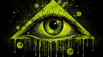 Illuminated Eye with Dripping Neon Green - Abstract, Misc, Illuminati, eye, pyramid, green HD wallpaper