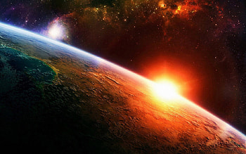Sunrise, the sun, over the earth HD wallpaper