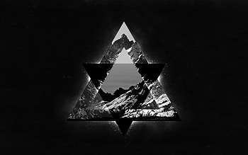 Black and white design, Triangle , High-quality , Monochrome HD wallpaper