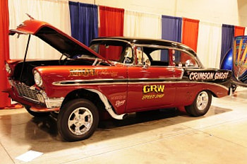 '56 Chevy Crimson Ghost, Bowtie, Classic, GM, Gasser HD wallpaper