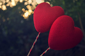 Lonely hearts, hearts, abstract, love, red HD wallpaper