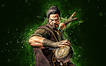 Bo Rai Cho, , green neon lights, Mortal Kombat Mobile, fighting games, MK Mobile, creative, Mortal Kombat, Bo Rai Cho Mortal Kombat HD wallpaper