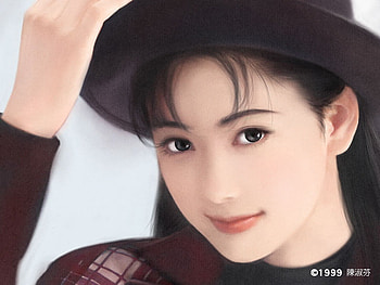 hat, other, girl, people, painting HD wallpaper