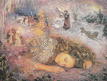 Josephine Wall, Christmas card, Festive artwork, Holiday greetings HD wallpaper