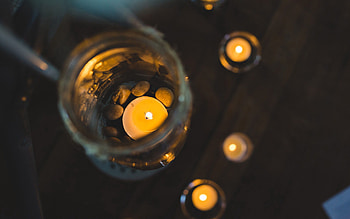 Candles, Bank, Shine, Light, Miscellanea, Miscellaneous, Glass, Jar HD wallpaper