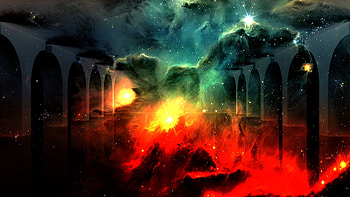 Pillars of Creation, Abstract, Stars, Space, Galaxies, Pillars HD wallpaper