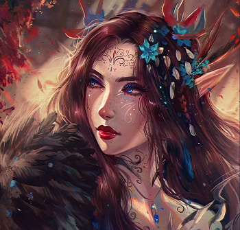 Elf girl, girl, art, elf, indi creates, fantasy, face HD wallpaper