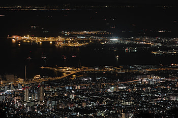 Cities, View From Above, Night City, City Lights, Japan, Kansai HD wallpaper