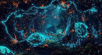 Fluorescent Wonders: A Ultra Experience, Fluorescent, glow, underwater, bioluminescence, fantasy HD wallpaper