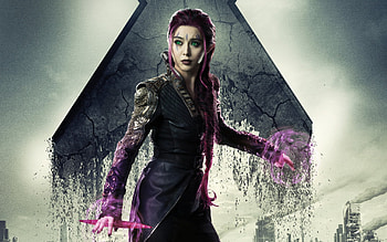 Fan Bingbing ~ X-man: days of future past, Fan Bingbing, black, model, eyes, girl, days of future past, woman, pink, fantasy, green, game, X-man HD wallpaper