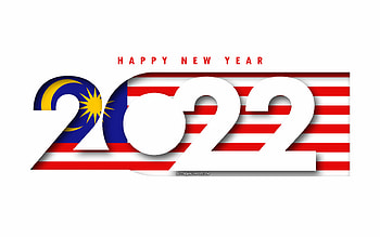 Happy New Year 2022 Malaysia, white background, Malaysia 2022, Malaysia 2022 New Year, 2022 concepts, Malaysia, Flag of Malaysia HD wallpaper
