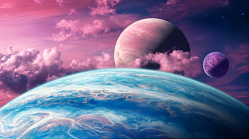 Stellar Dreams: A Ultra of Cosmic Beauty, planet, space, cloud, Sci Fi, landscape HD wallpaper