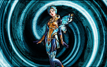 Flutter, blue grunge background, Fortnite, vortex, Fortnite characters, Flutter Skin, Fortnite Battle Royale, Flutter Fortnite HD wallpaper