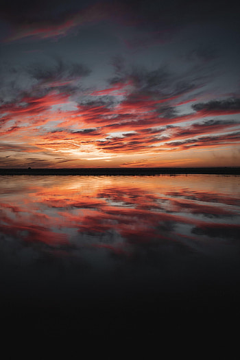 Nature, Water, Twilight, Clouds, Reflection, Dusk HD phone wallpaper