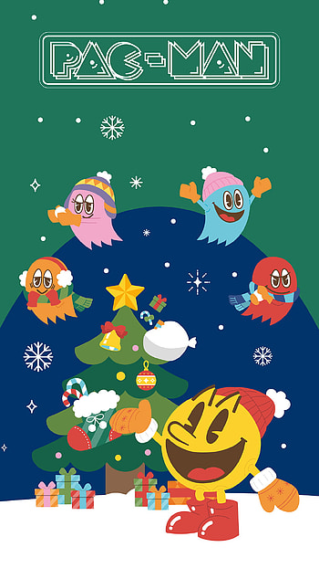Pac-Man Christmas for s, video game HD phone wallpaper