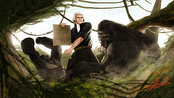 Thomas Jefferson Vs Gorilla by SharpWriter Â· Gorilla Presidential ... HD wallpaper