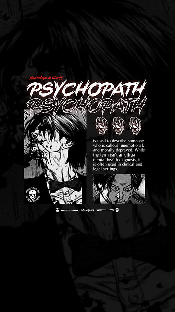 Psychopath, mentaldisorder, psychologicalillness, crazy, killer, psikopat, anime HD phone wallpaper