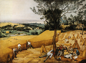 Pieter Bruegel the Elder - The Harvesters (1565), landscape, farm, artistic, painting HD wallpaper