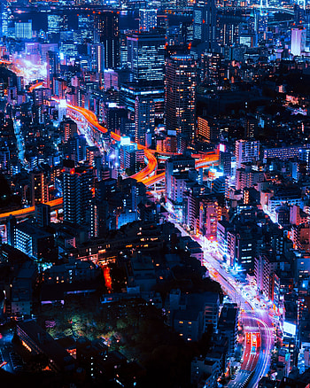 Cities, Building, View From Above, Night City HD phone wallpaper