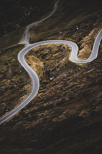 Nature, View From Above, Road, Slope, Winding, Sinuous HD phone wallpaper