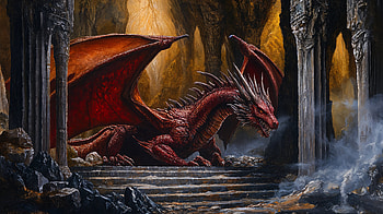 Majestic Dragon Lair - Ultra, dragon, fantasy, Artwork, cave HD wallpaper