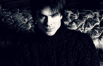 Ian Somerhalder as Damon, blue, black, ian somerhalder, man, eyes, tv series, damon, fantasy, actor, vampire diaries HD wallpaper