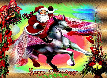 MERRY CHRISTMAS, god, galaxies, planets, 2012, santa claus, happy holidays, happy new year, horses, christmas, space HD wallpaper