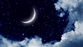 Landscape, Sky, Night, Clouds, Moon HD wallpaper